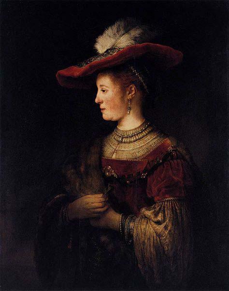 REMBRANDT Harmenszoon van Rijn Saskia in Pompous Dress oil painting image